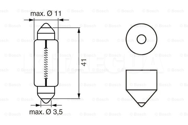 Лампа розжарювання 12V 10W SV8.5-8 Pure Light Bosch (BO 1987302210) - 2