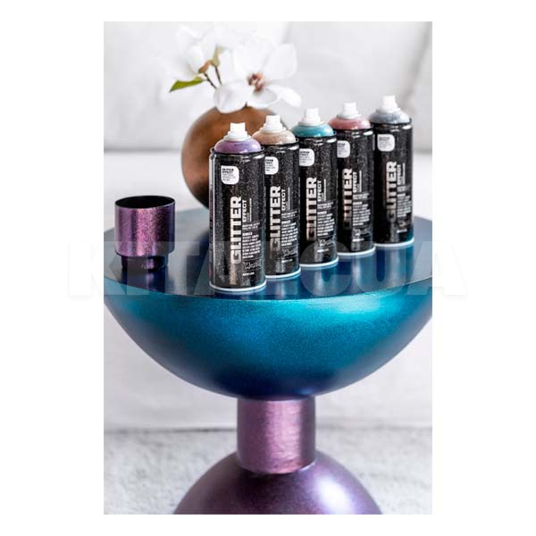 Лак глянсовий 0.4л сріблястий Effect Silver Glitter MONTANA (415425-MONTANA) - 3