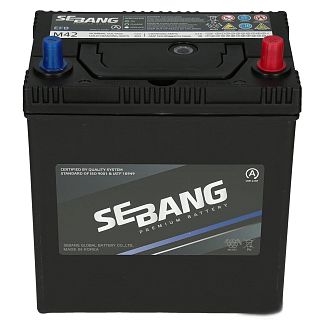 Аккумулятор автомобильный 38Ач 400А "+" справа SEBANG
