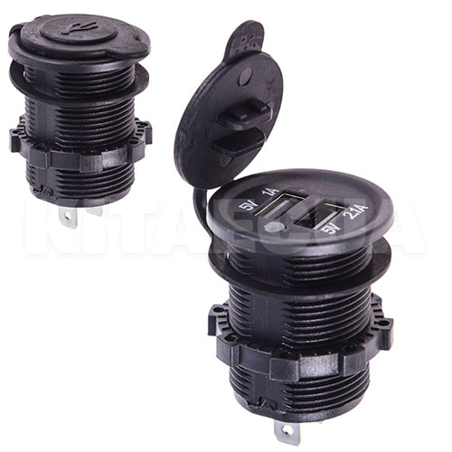 Автомобільний зарядний пристрій 5 в 1/2. 1 а врізний VITOL (10238-Vitol)