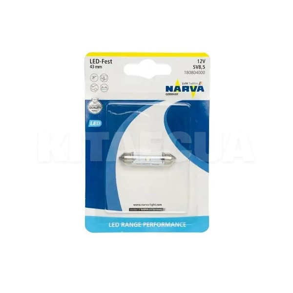 LED лампа для авто Range Performance Festoon SV8.5 0.6W 6000K 43мм NARVA (18172B1) - 2