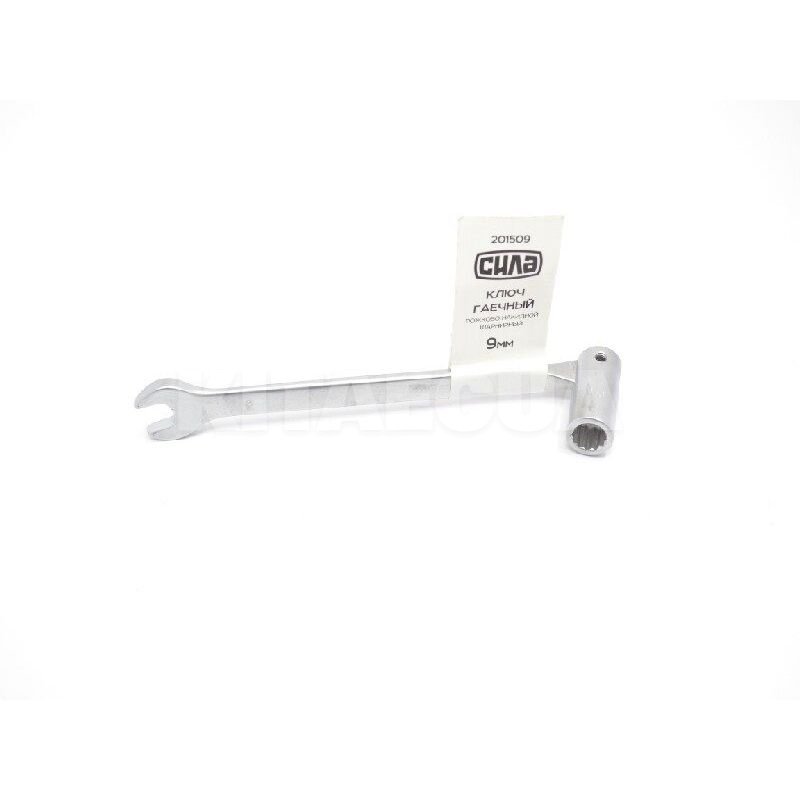 Ключ рожково-накидной 9 мм 12-гранный шарнирный CrV СИЛА (201509) - 2