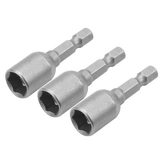 Головка торцева 6-гранна магнітна 8мм 1/4" 48мм 3шт TOLSEN