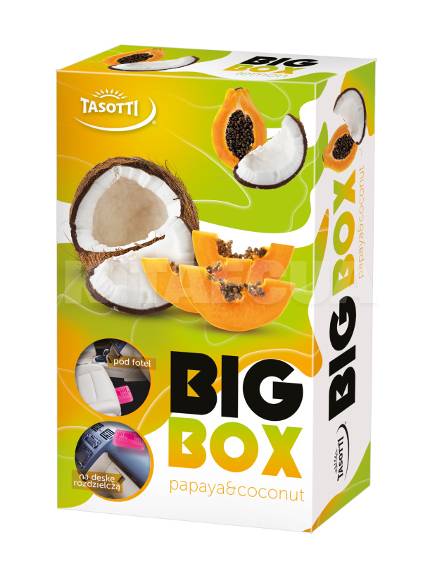 Ароматизатор под сиденье "папайя и кокос" 58г Big box Papaya&coconut TASOTTI (115799)