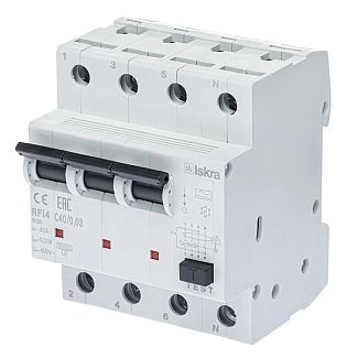 Диференціальний вимикач 40A 3P+N 30мА RFI4C40A ІSKRA