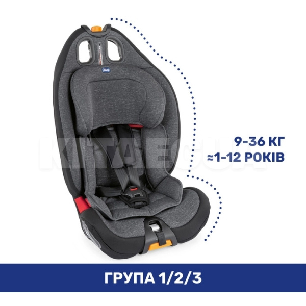 Автокресло детское Gro-Up 9-36 кг серое Chicco (79583.50) - 3