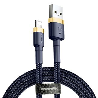 Кабель USB - Lightning 2.4A Cafule 1м золотой/синий BASEUS