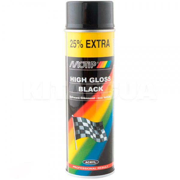 Краска черная 500мл акриловая глянцевая MOTIP (04005IG)