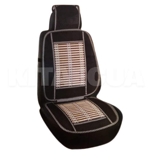 Накидка на сиденье черная массажер (бамбук, полиэстр) 47х130 VITOL (106458)