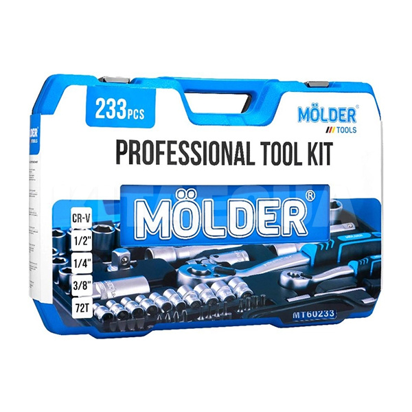 Набір інструментів професійний 1/2" 1/4" 3/8" 233 предмети MOLDER (MT60233) - 2