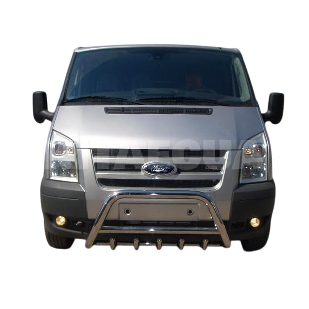 Кенгурятник WT003 Ford Transit 2006-2014 нержавеющая сталь CAN (dug10205) - 3