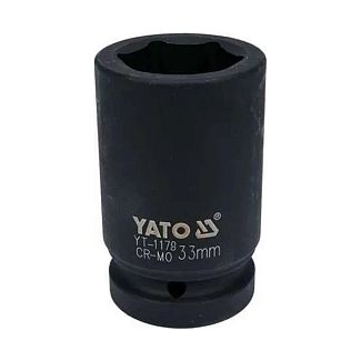 Головка торцевая ударная 6-гранная удлиненная 33 мм 1" 90 мм YATO
