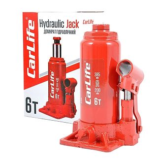 Домкрат гідравлічний пляшковий 6т (200мм-385мм) CARLIFE