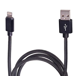 Кабель USB Lightningз кутовими конекторами чорний PULSO