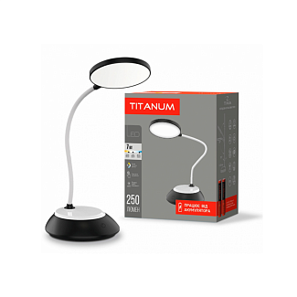LED настольная лампа с аккумулятором черная TITANUM