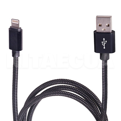 Кабель USB Lightningз кутовими конекторами чорний PULSO ((100) Bk)
