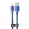 Кабель USB Lightning 2.4А Crystal Shine Series 2м синій BASEUS (CAJY000103)