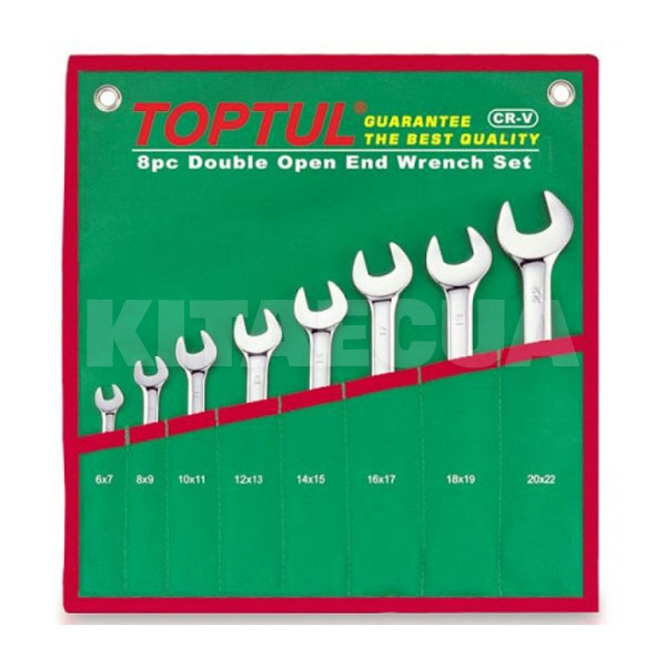 Набір ключів ріжкових 8 предметів 6-22 мм TOPTUL (GAAA0812)