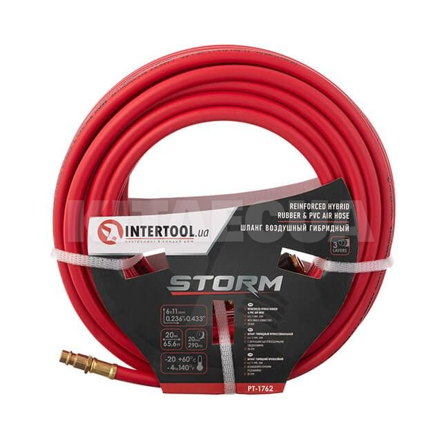 Шланг воздушный 20м 6х11мм 20 бар армированный гибридный STORM Intertool (PT-1762)