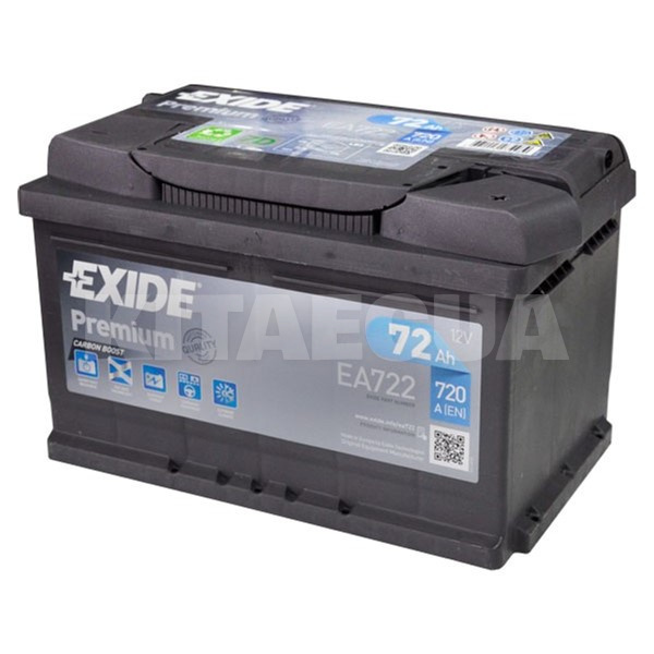 Акумулятор автомобільний 72Ач 720А "+" праворуч EXIDE (EA72)