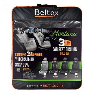 Чехлы на сиденья черные с подголовником 3D Montana BELTEX
