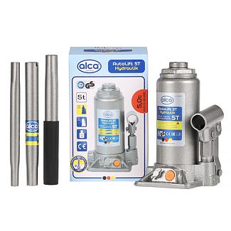 Домкрат гідравлічний пляшковий до 5т (197мм-382мм) телескопічний 432 100 AL ALCA