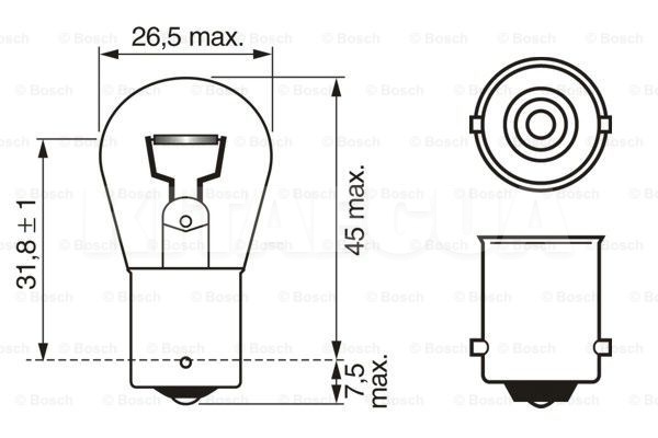 Лампа накаливания 12V 21W BA15s Pure Light Bosch (BO 1987302201) - 2