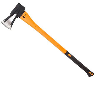 Топор 2200 г с рукояткой из фибергласса с резиновым топорищем LEVTOOLS