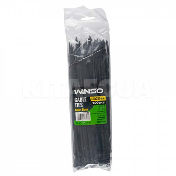 Стяжки чорні пластикові 250 х 4.8 мм 100 шт. Winso (248250)