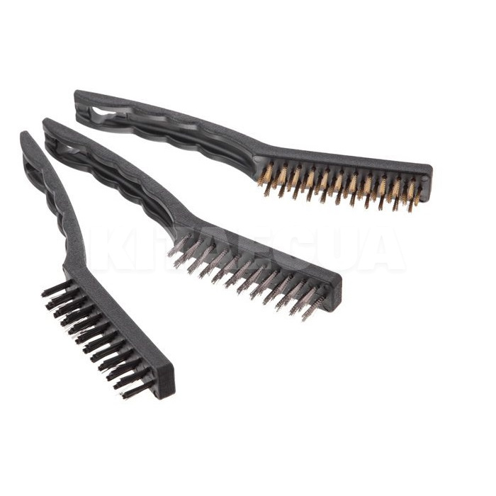 Щетки по металлу 3-рядные сталь-латунь-нейлон 3шт. Intertool (BT-0005-Intertool) - 2