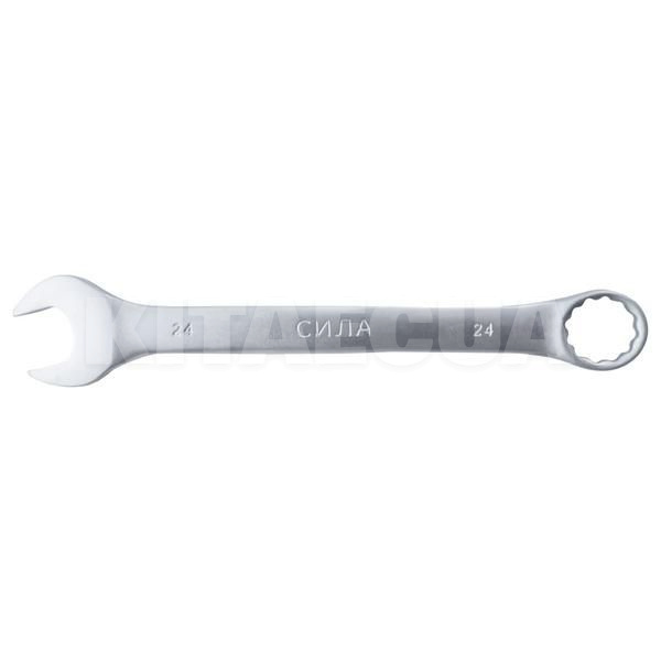 Ключ ріжково-накидний 24 мм 12-гранний матовий CrV СИЛА (201124)