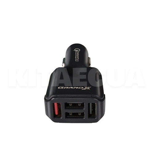 автомобільний зарядний пристрій 3.6/5 У 1.5/3/4.8 А чорне Grand-X (CH-09-Grand-X)