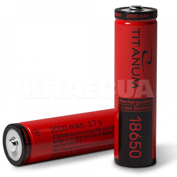 Аккумулятор 2000 mAh цилиндрическая литий-ионная 3,7 В 18650 (1 шт.) TITANUM (T-18650/2000/1B)