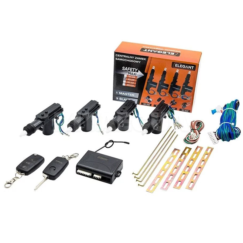 Комплект центрального замка EL 101 519 з дистанційним керуванням та ключами ELEGANT (102091)
