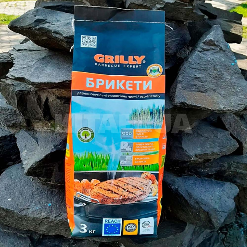 Брикеты древесноугольные 3 кг GRILLY (GR-65188) - 2