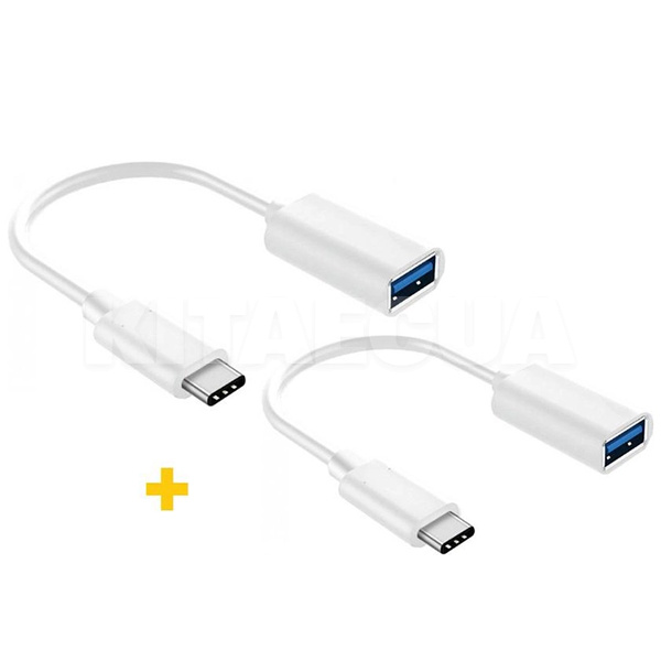 Перехідник USB - Type-C AC-230 білий з кабелем 2шт. XoKo (XK-AC230-WH2)