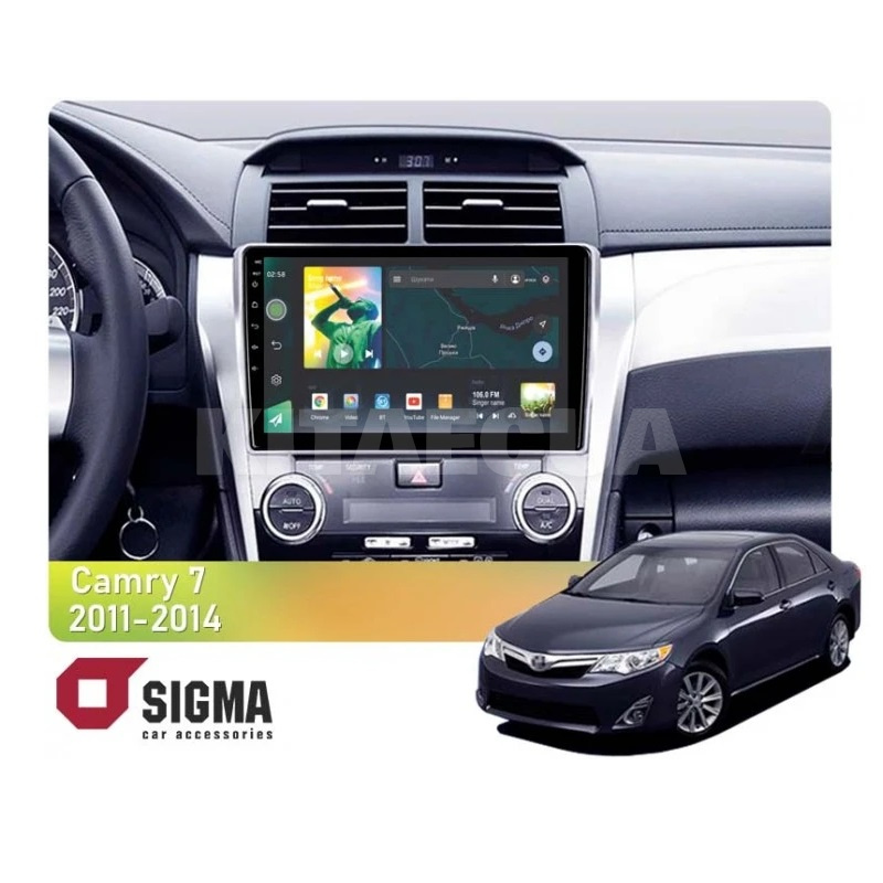 Штатна магнітола X10232 2+32 Gb 10" Toyota Camry 7 XV 50 2011-2014 (B) SIGMA4car (34199)