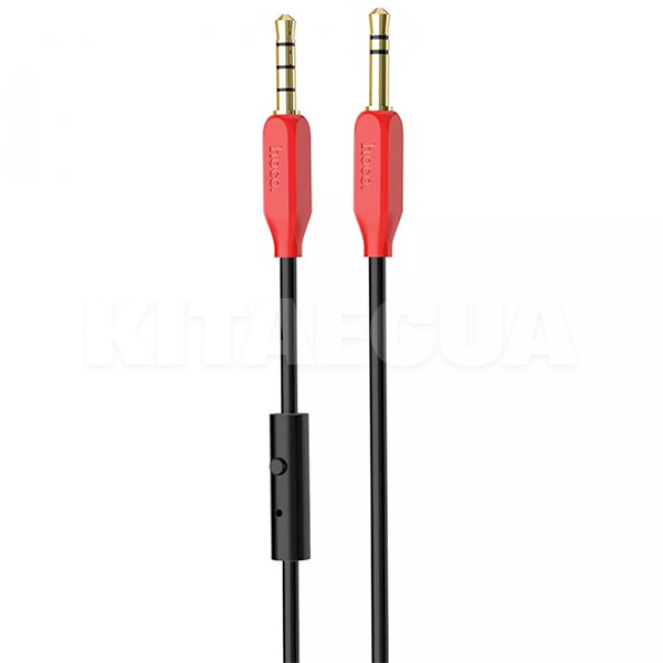 Кабель mini Jack 3.5 мм - mini Jack 3.5 mm UPA12 1м чорний із мікрофоном HOCO (237400001)