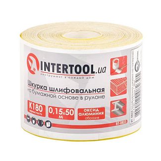 Наждачная бумага 115мм х 50м на бумажной основе К180 Intertool