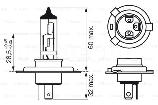 Галогенна лампа H4 75/70W 24V Trucklight Bosch (BO 1987302441) - 3