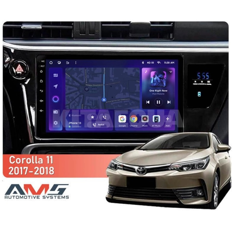Штатная магнитола MOSS M3 4+32 ГБ 10" Toyota Corolla 11 2017-2018 AMS (50907) - 2