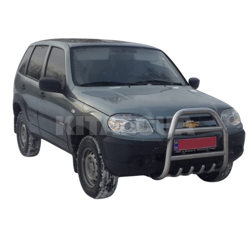 Кенгурятник QT007 Chevrolet Niva нержавеющая сталь CAN (dd22343) - 2