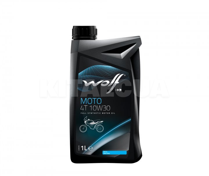 Масло моторне синтетичне 1л 10W-30 MOTO 4-х тактне WOLF (1043806)