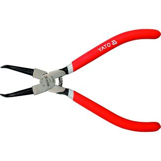 Щипцы для снятия/установки стопорных колец изогнутые на сжим 180 мм YATO