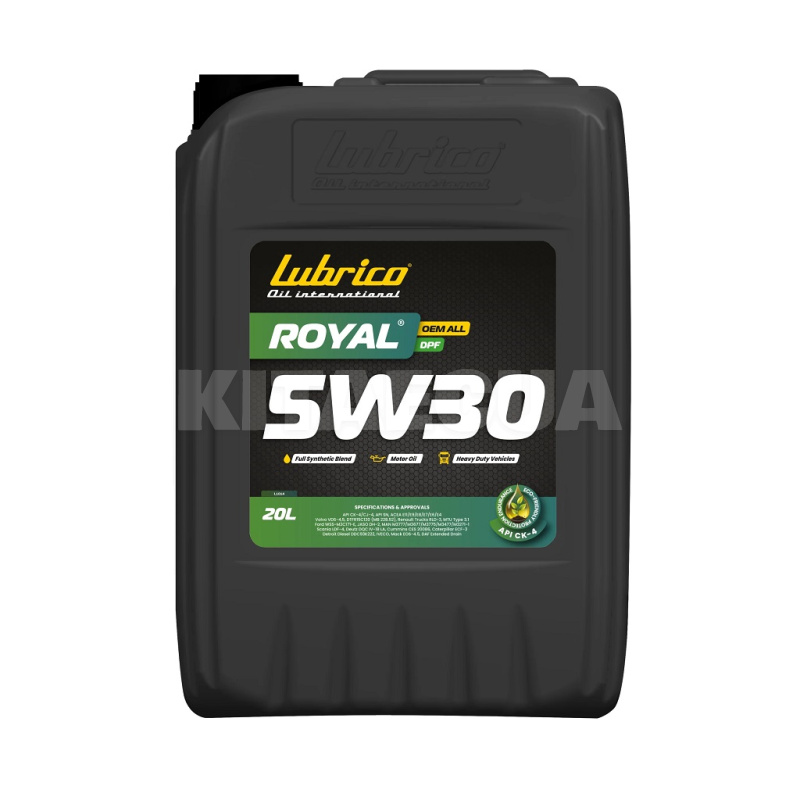 Масло моторное синтетическое 20л 5W-30 ROYAL OEM ALL DPF LUBRICO (L-1014-20100200)