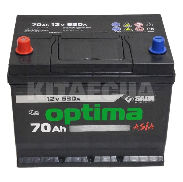 Аккумулятор 70Ач Asia (T3) 261x175x225 с прямой полярностью SADA (6СТ-70Аз-L Optima Asia) - 3