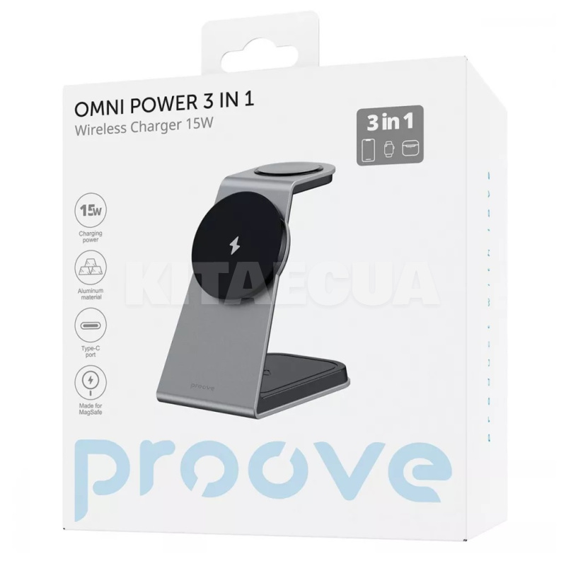 Бездротовий зарядний пристрій 3in1 Type-C Omni Power white PROOVE (555390003) - 2