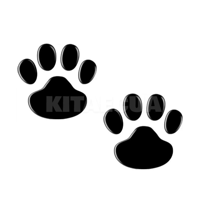 3D-наклейка "Отпечаток лапы" черная 2 шт. (Set-3D-Foot-Prints-Black)
