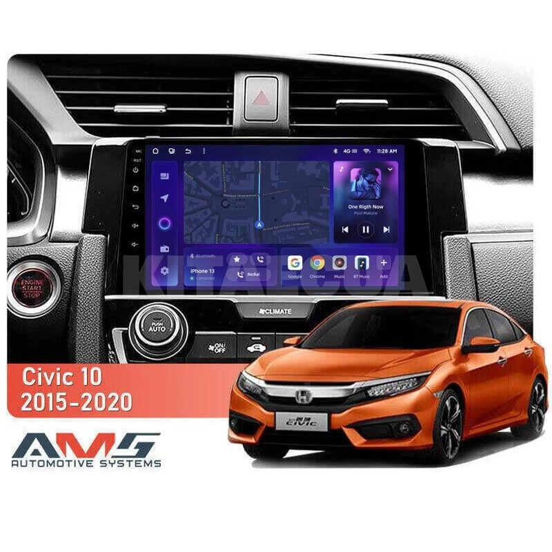 Штатна магнітола MOSS M3 4+32 ГБ 9" Honda Civic 10 FC 2015-2020 AMS (49951) - 2
