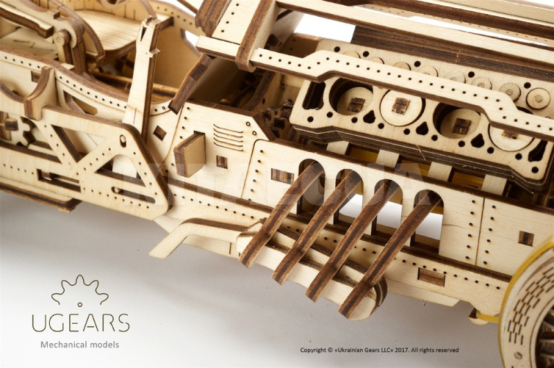 Механическая модель "Спорткар U-9 Гран-при" UGEARS (70044) - 8